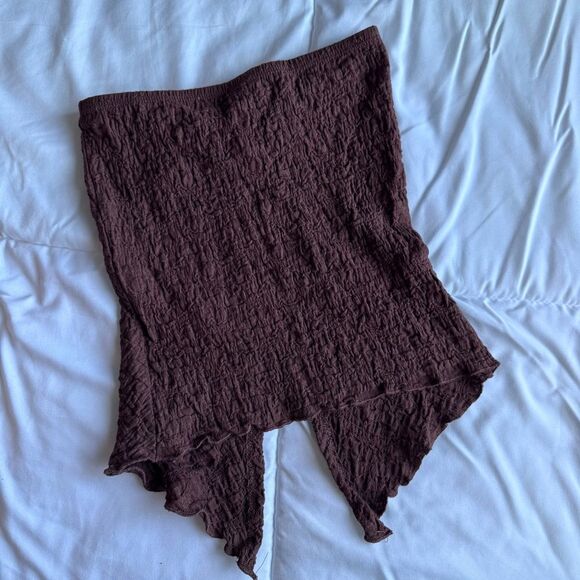 Cotton On Asymmetrical Brown tube top - Picture 4 of 6